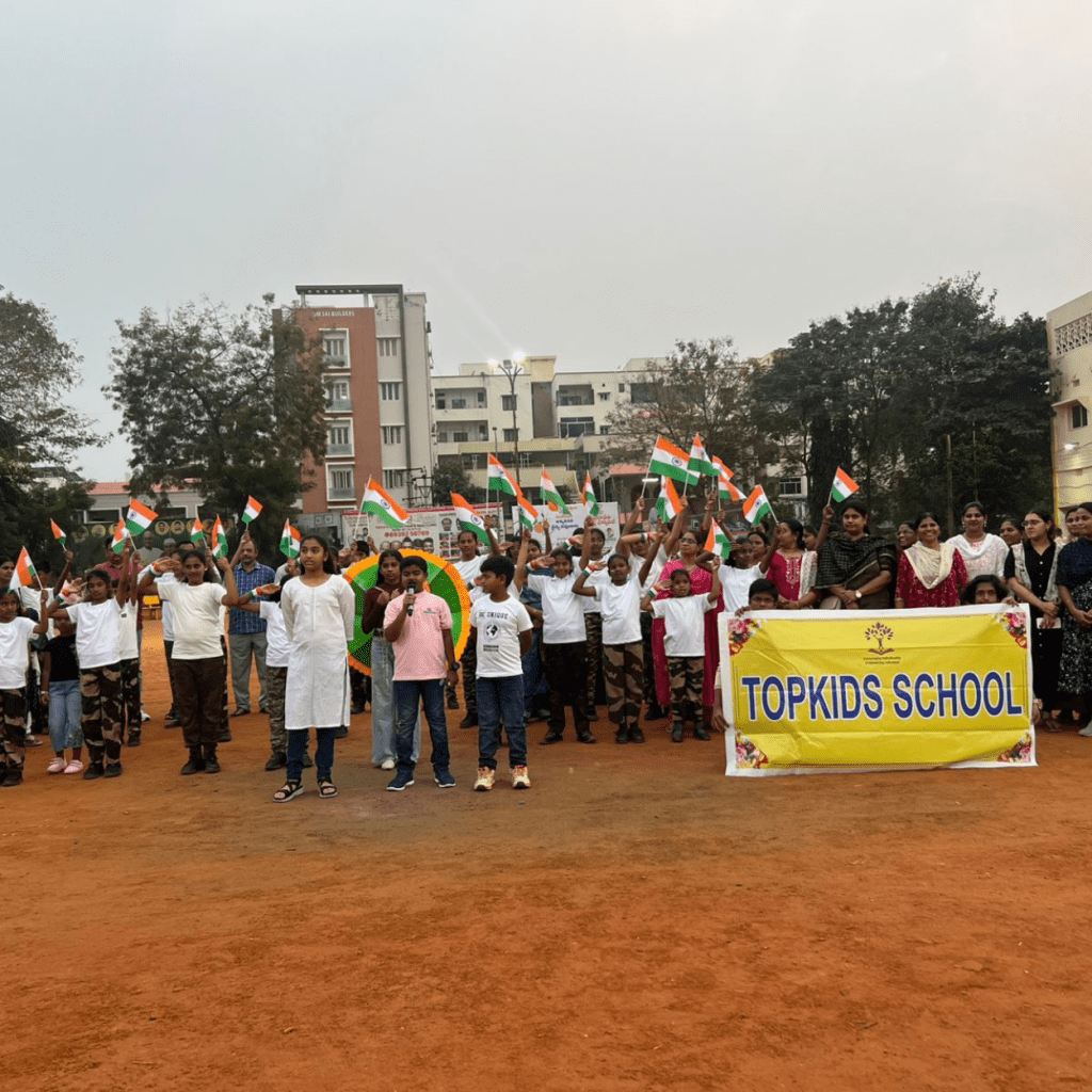 Top school children celebrating Independence Day