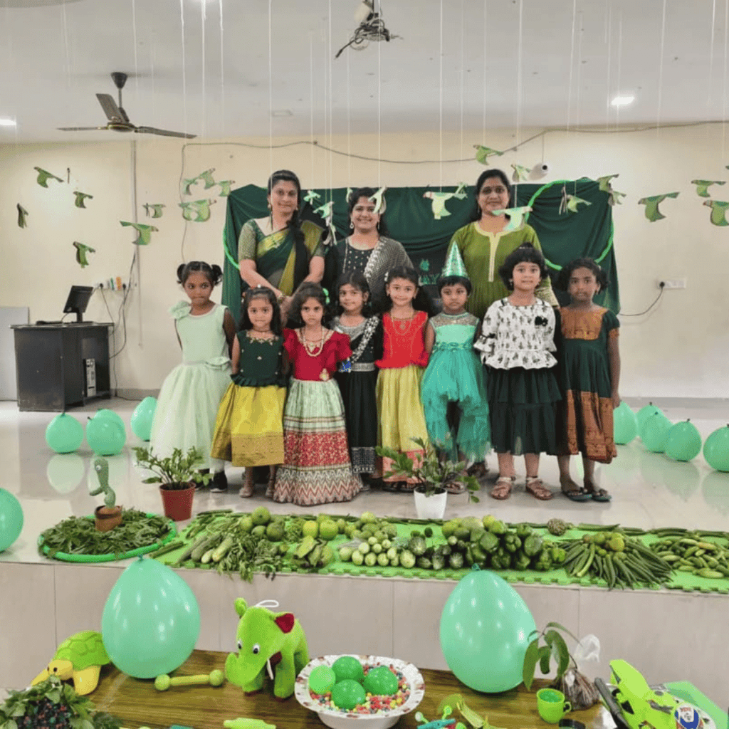School celebration with teachers and children